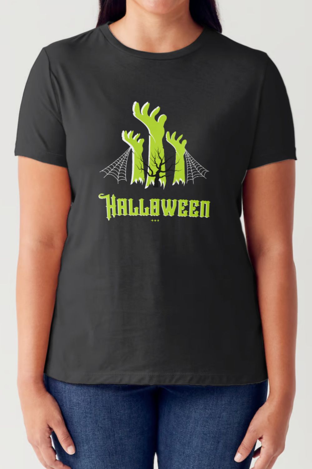 Buy black Simply Love Full Size HALLOWEEN Graphic Short Sleeve Tubular T-Shirt