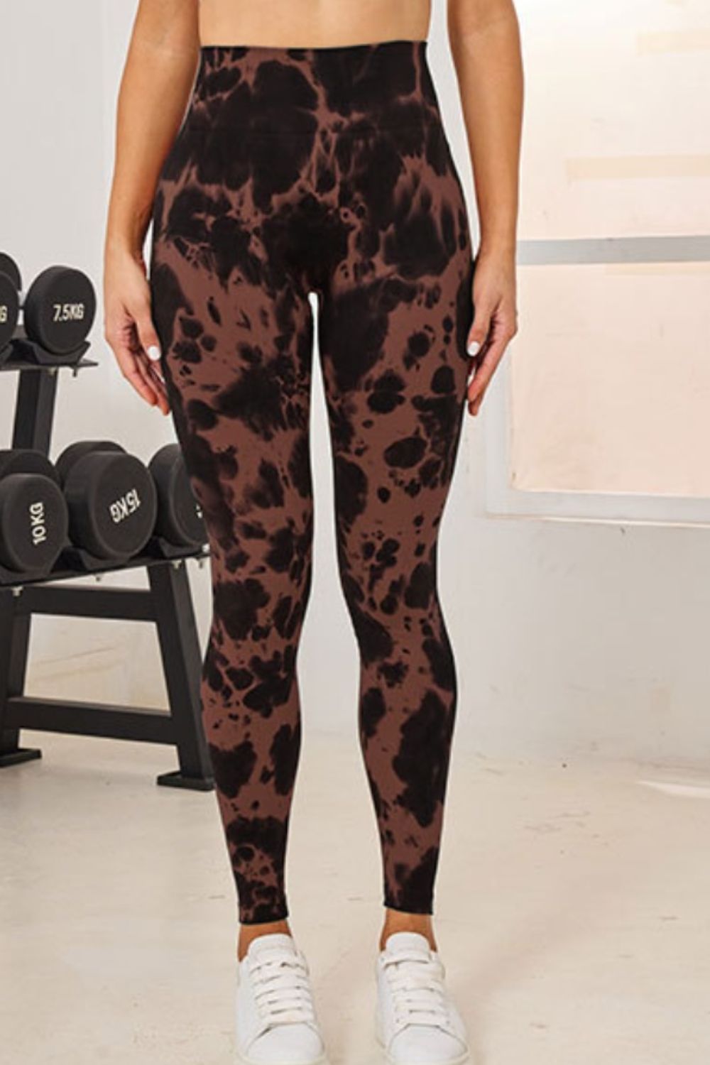 Buy brown Tie-Dye High Waist Active Leggings