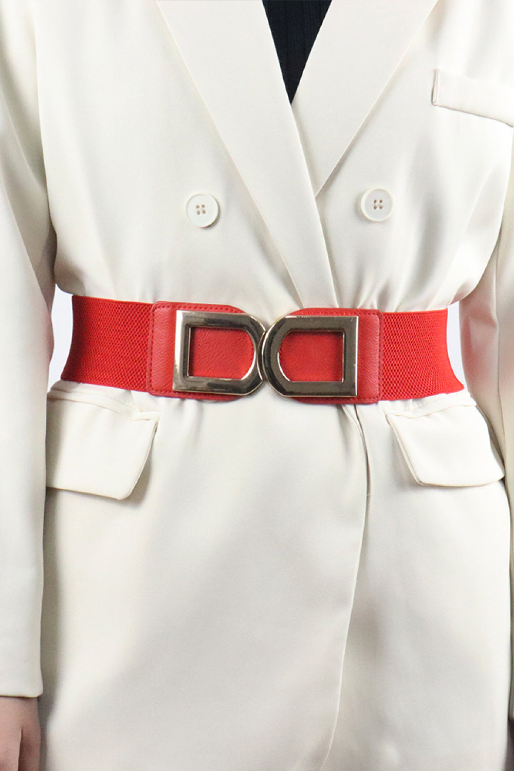 Buy red Double D Buckle PU Belt