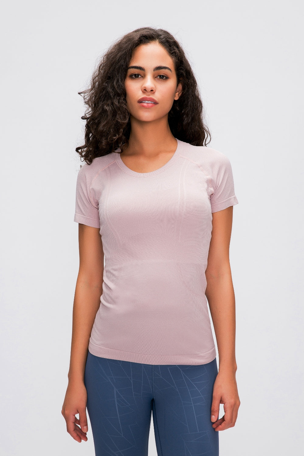 Buy dusty-pink Millennia Round Neck Short Sleeve Active T-Shirt