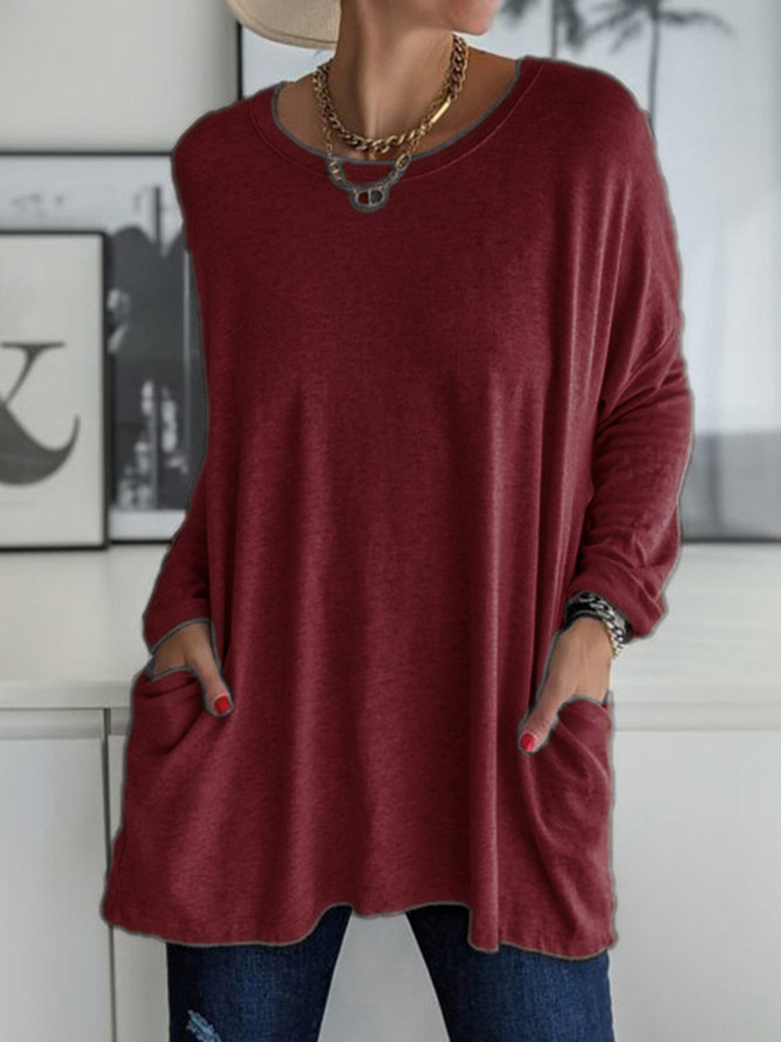 Full Size Round Neck Long Sleeve T-Shirt