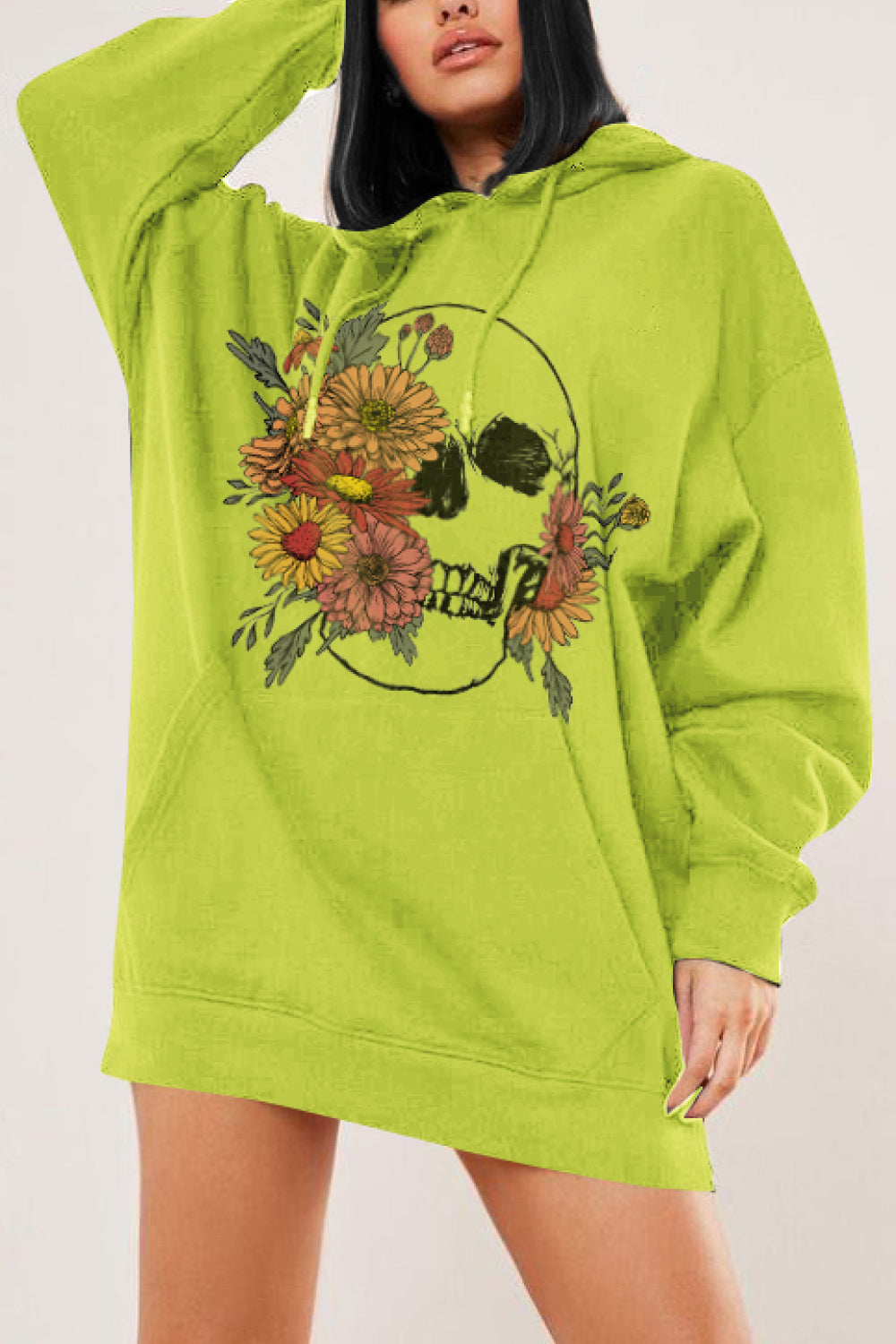 Simply Love Simply Love Full Size Floral Skull Graphic Hoodie