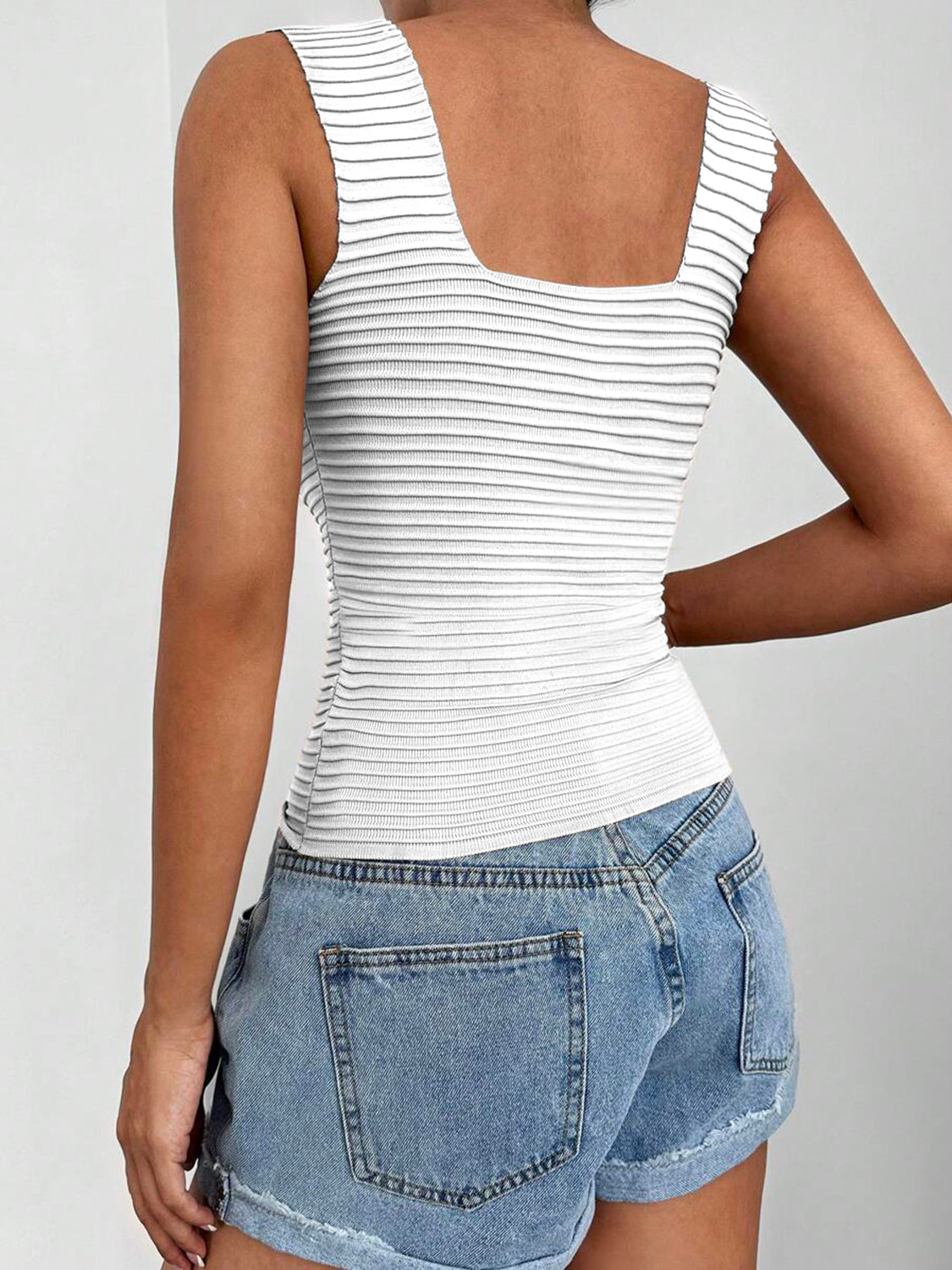 Square Neck Wide Strap Tank