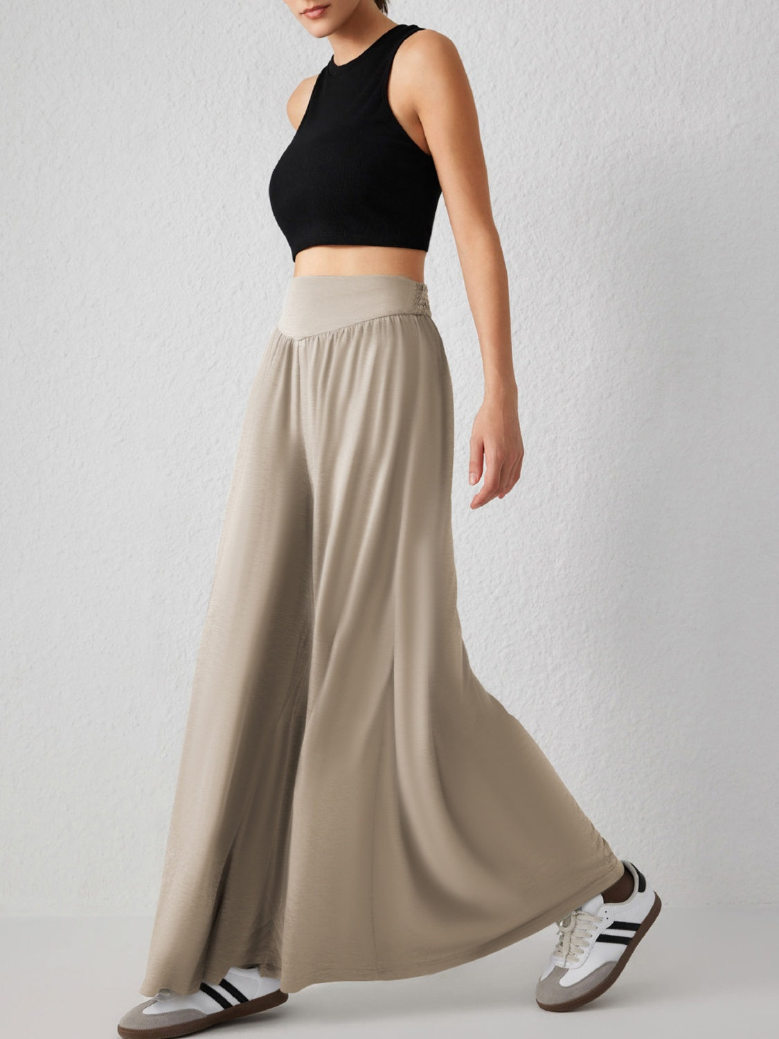 Buy khaki High Waist Wide Leg Pants