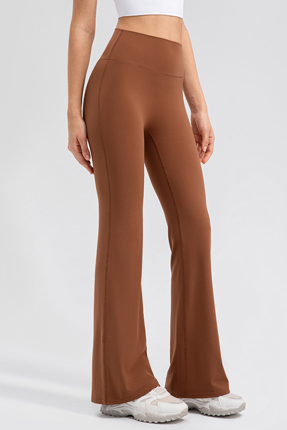 Buy caramel High Waist Straight Active Pants