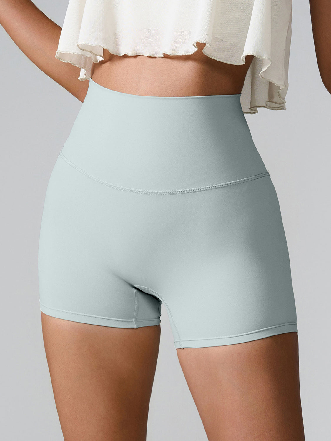 Buy light-green High Waist Active Shorts