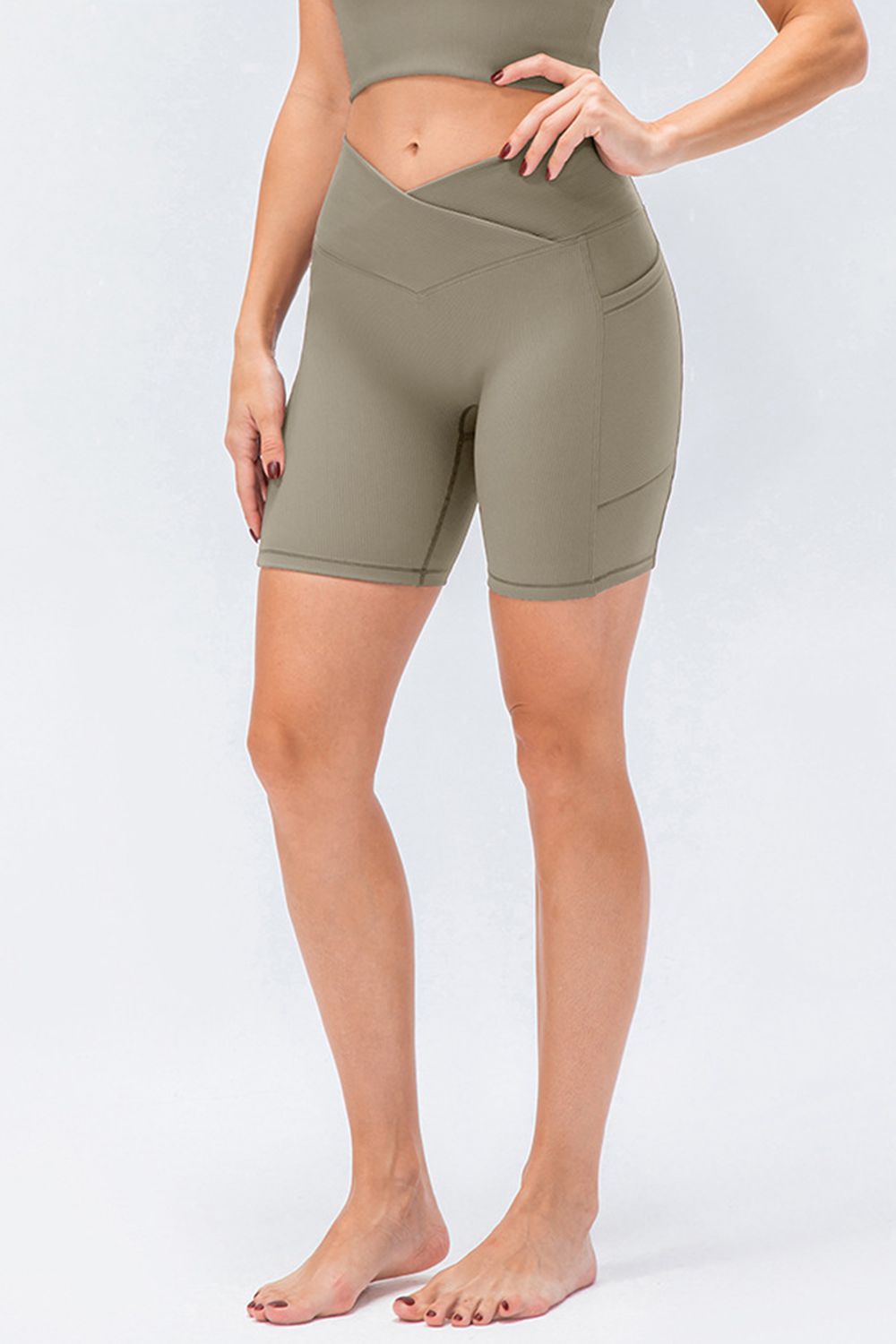 Buy tan Slim Fit V-Waistband Sports Shorts