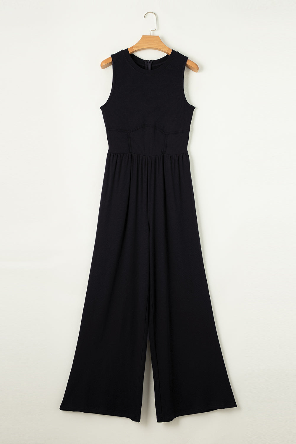 Buy black Round Neck Sleeveless Jumpsuit