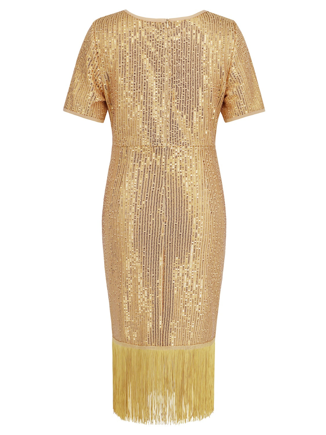 Tassel Sequin Short Sleeve Dress