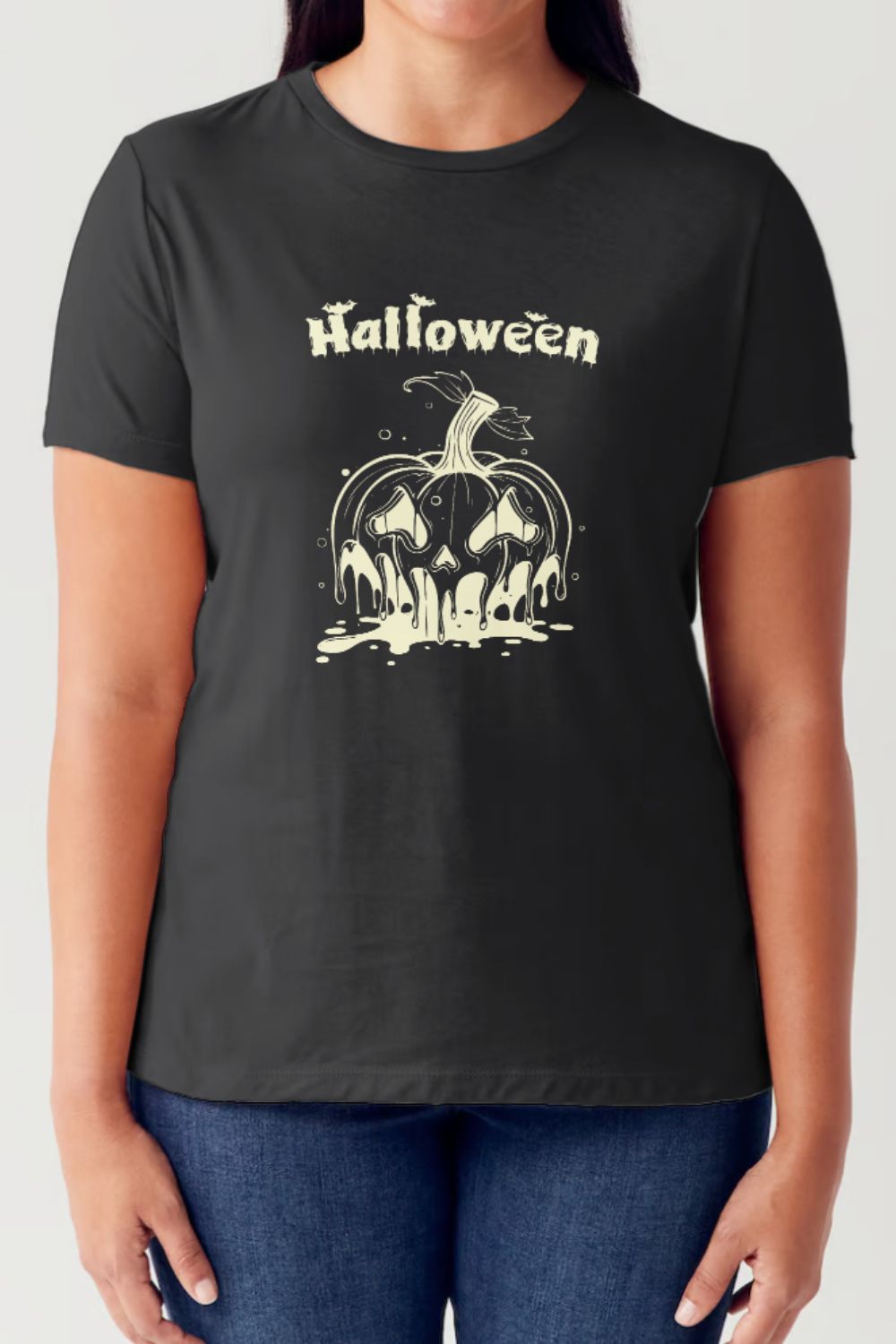 Buy black Simply Love Full Size HALLOWEEN Short Sleeve Tubular T-Shirt