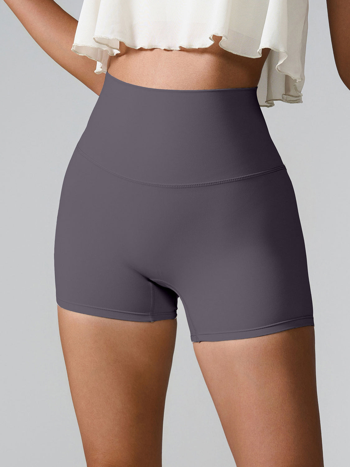 Buy charcoal High Waist Active Shorts