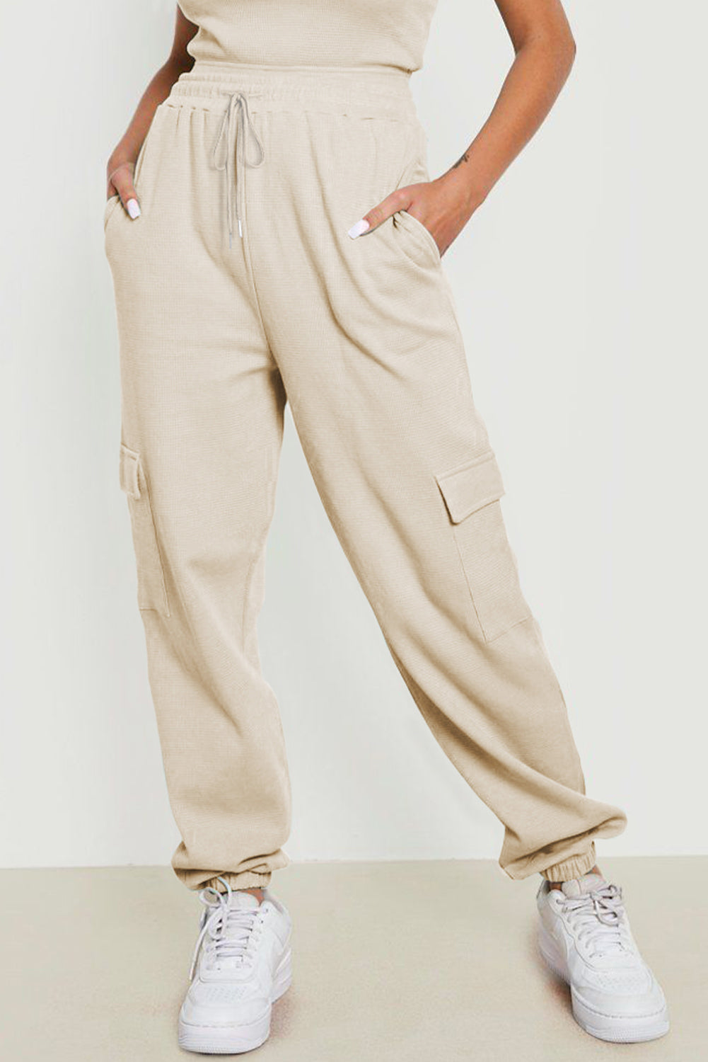 Buy ivory Drawstring Joggers with Pockets