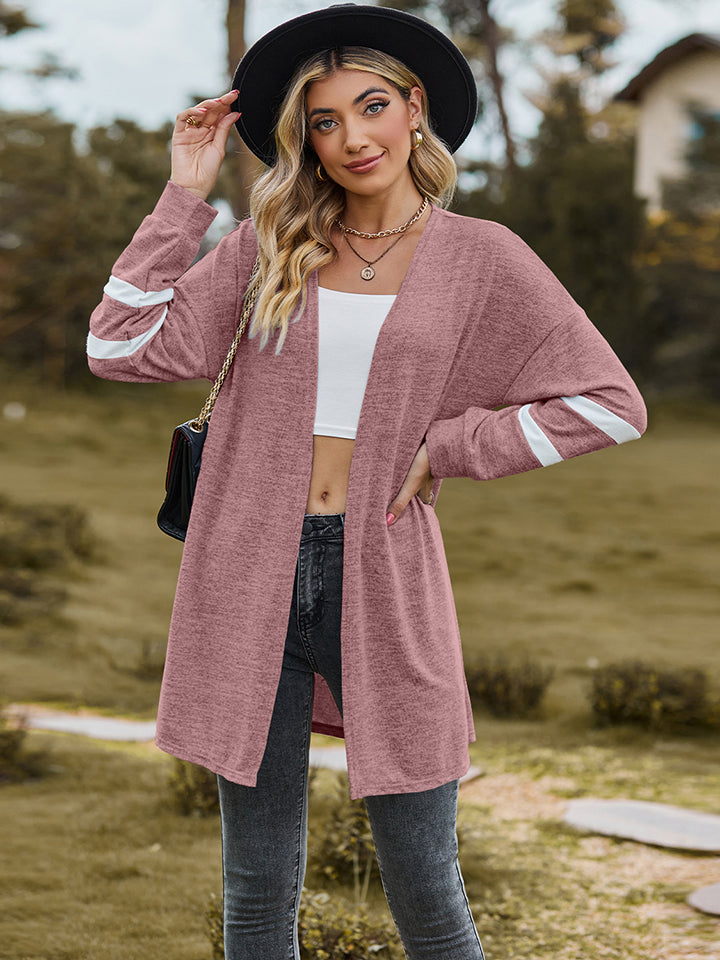 Buy watermelon-pink Long Sleeve Cardigan