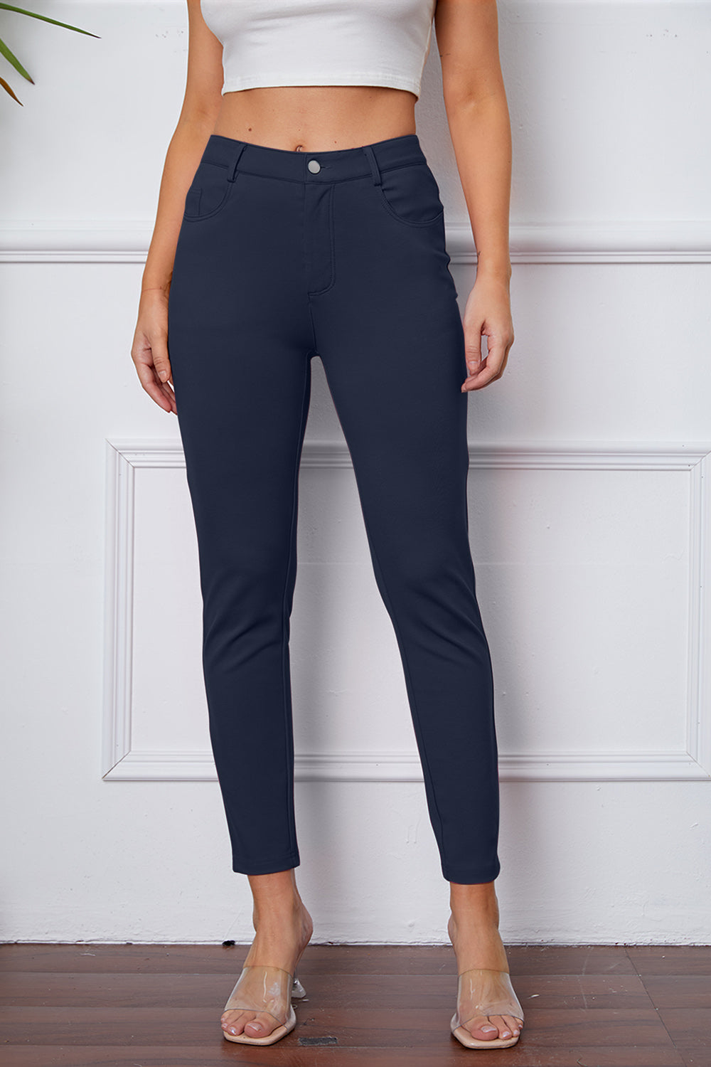 Buy dark-blue StretchyStitch Pants by Basic Bae