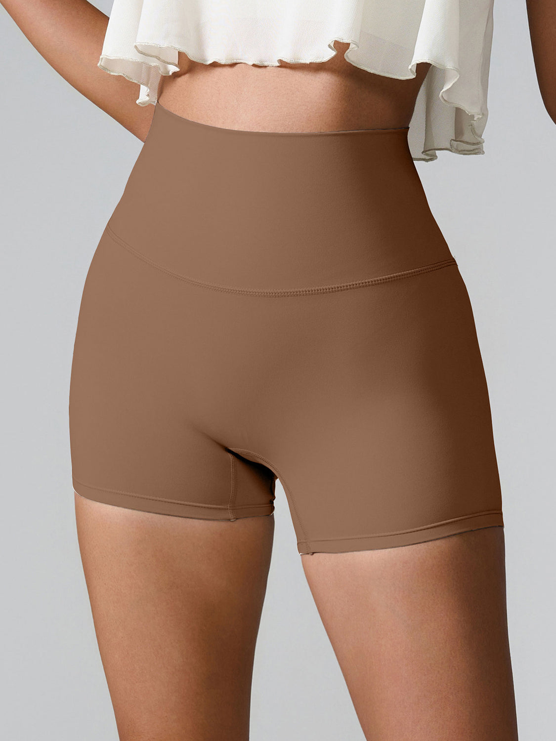 Buy chestnut High Waist Active Shorts