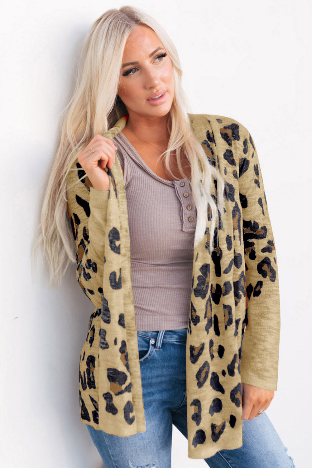 Buy yellow-green Printed Long Sleeve Cardigan