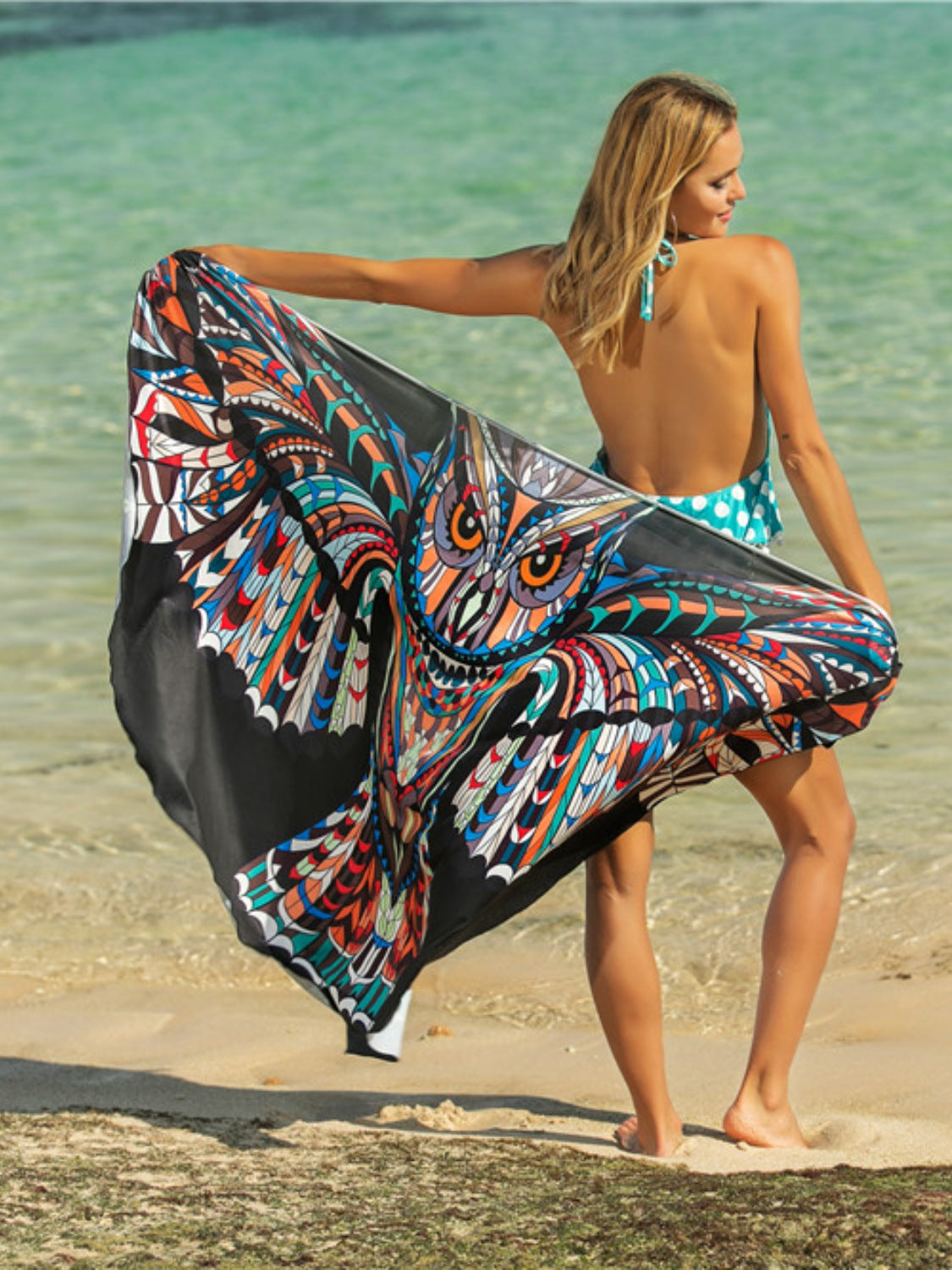 Buy black Printed Spaghetti Strap Cover Up