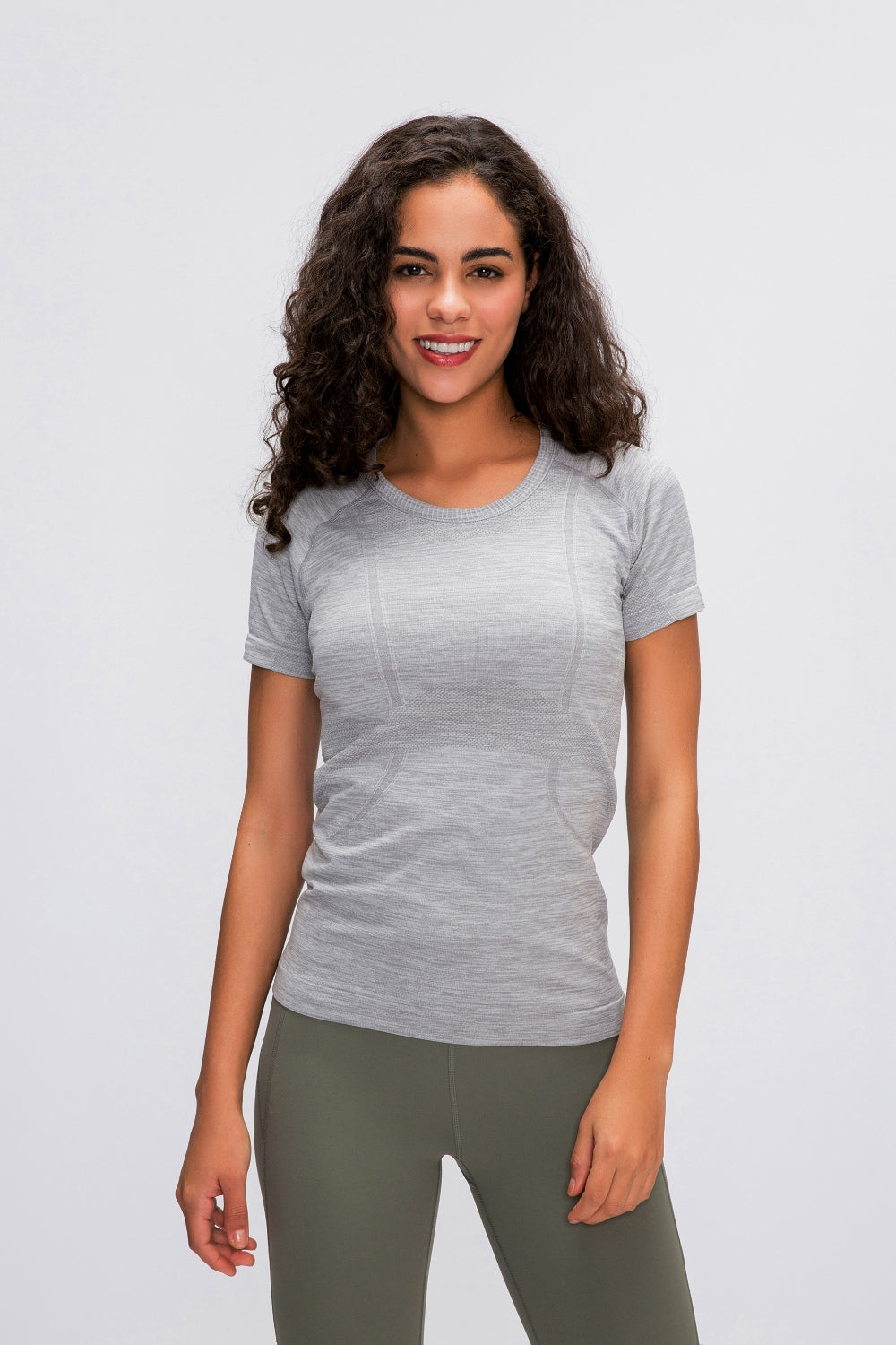 Buy gray Millennia Round Neck Short Sleeve Active T-Shirt