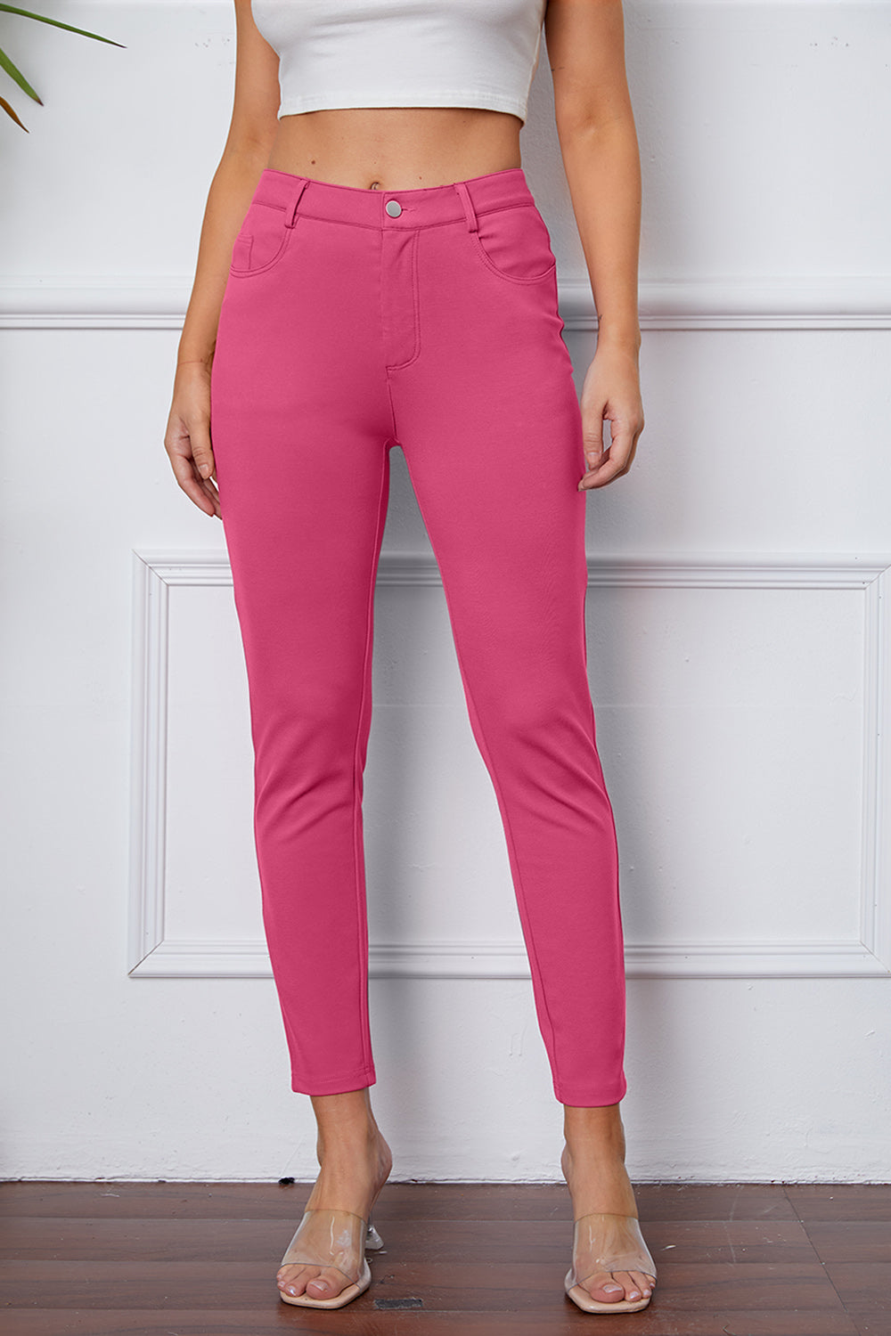 Buy pink StretchyStitch Pants by Basic Bae