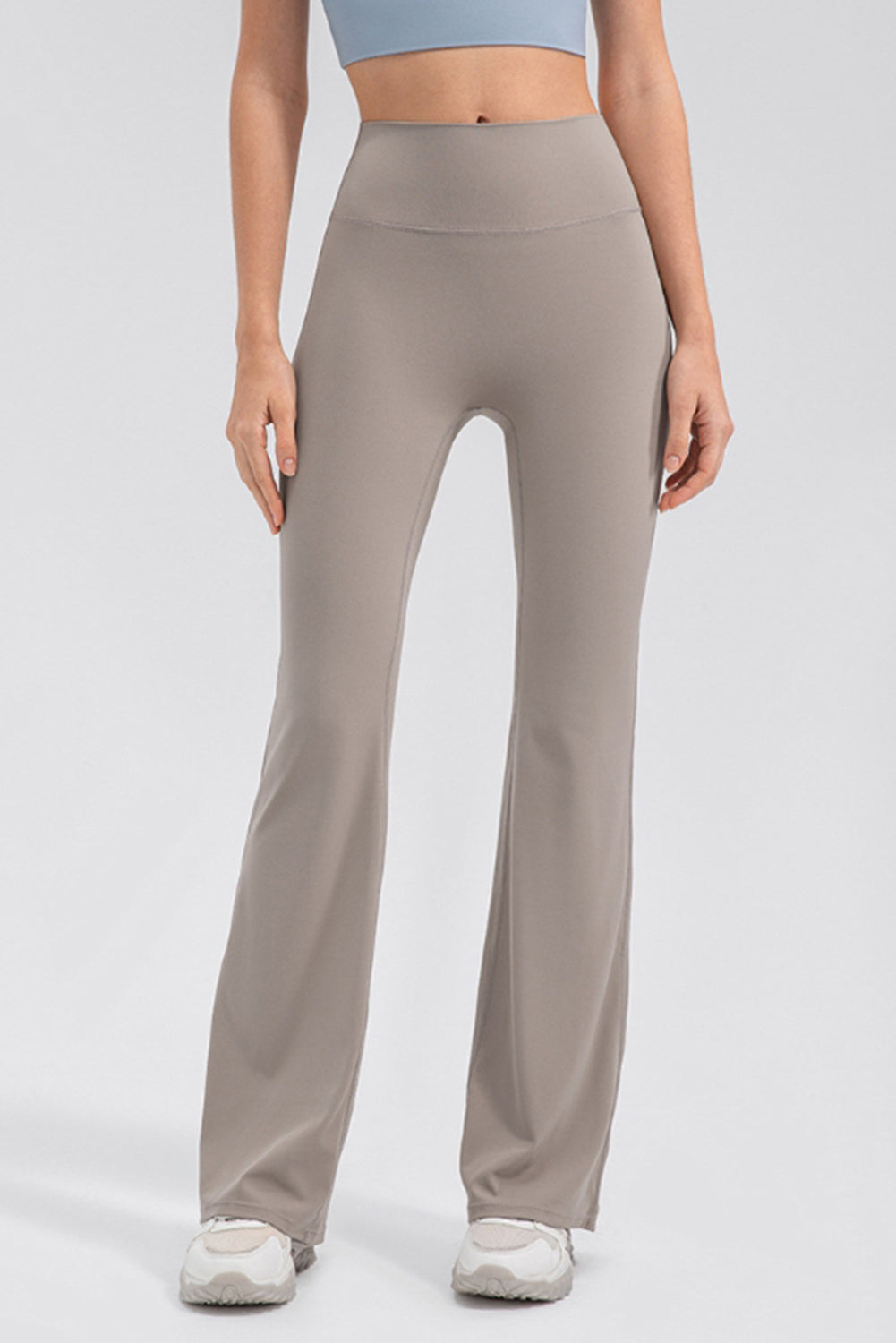 Buy tan High Waist Straight Active Pants