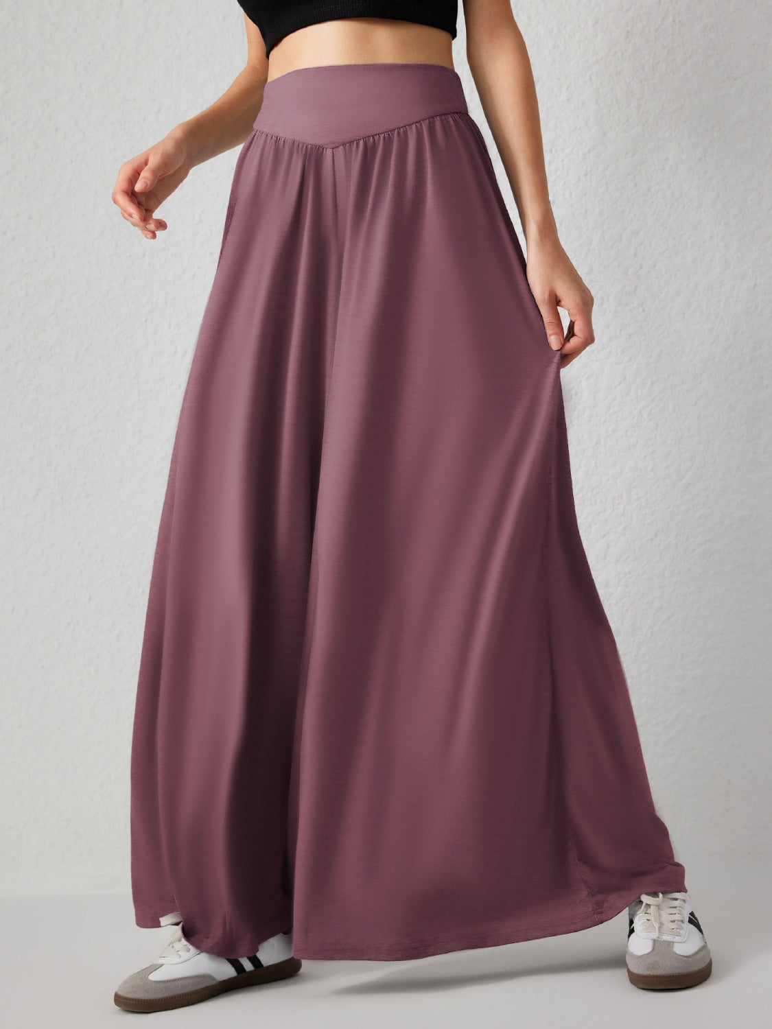 Buy moonlit-mauve High Waist Wide Leg Pants