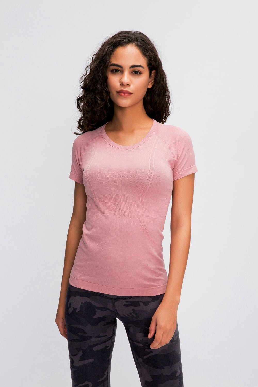 Buy blush-pink Millennia Round Neck Short Sleeve Active T-Shirt