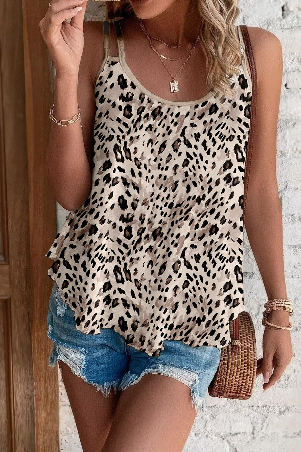 Buy beige Printed Round Neck Cami