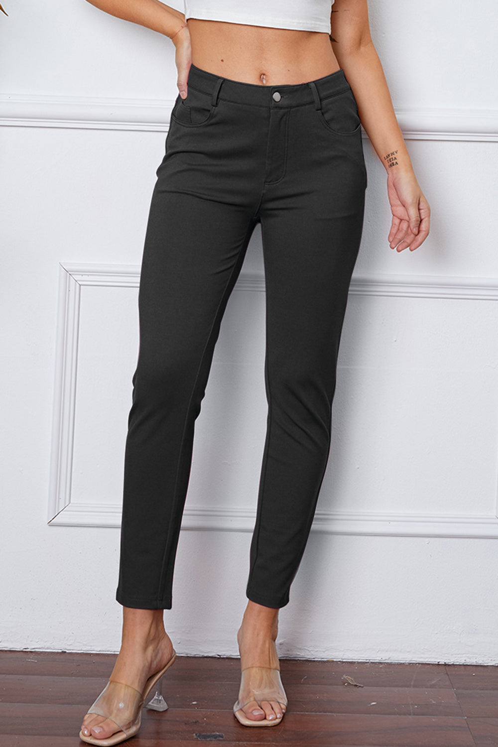 Buy gray StretchyStitch Pants by Basic Bae