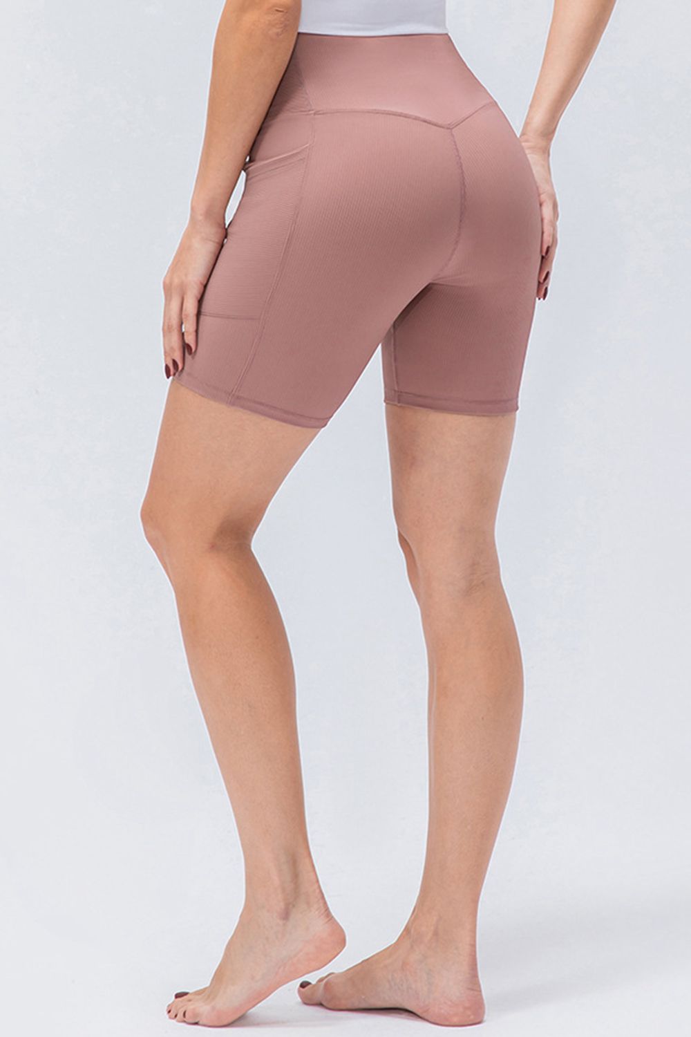 Buy dusty-pink Slim Fit V-Waistband Sports Shorts