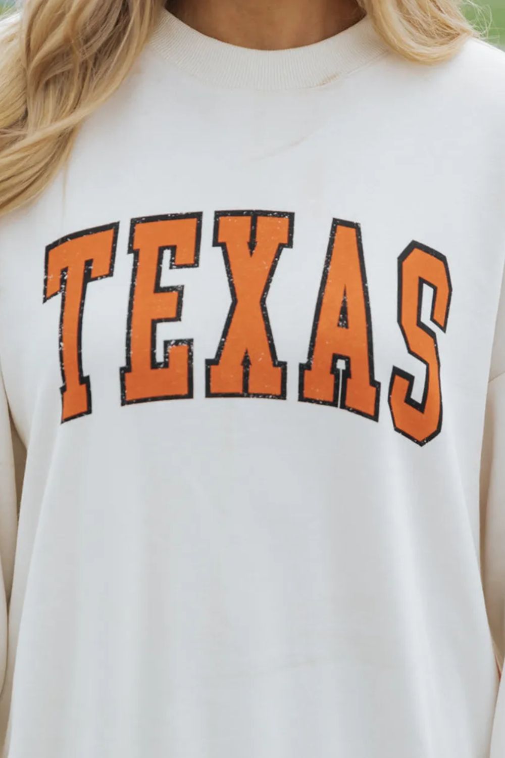 TEXAS Round Neck Dropped Shoulder Sweatshirt