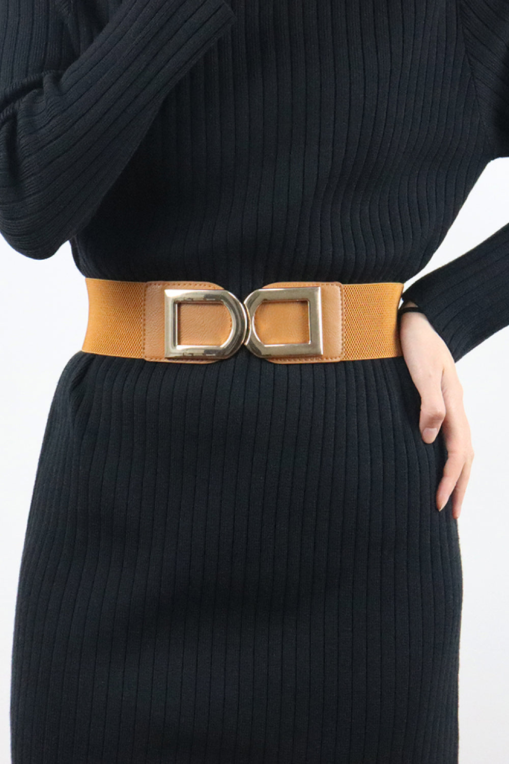 Buy caramel Double D Buckle PU Belt