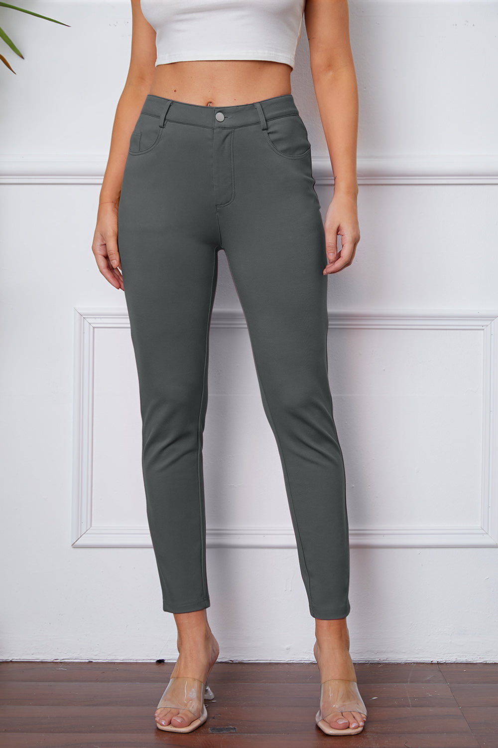 Buy dark-gray StretchyStitch Pants by Basic Bae