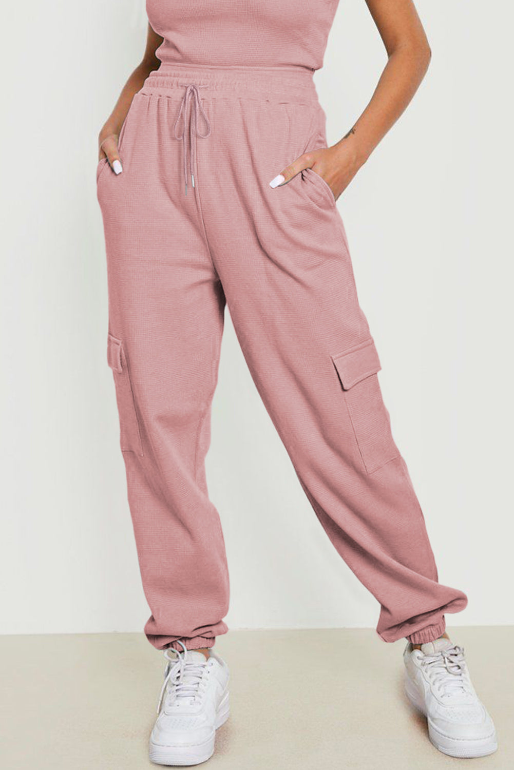 Buy blush-pink Drawstring Joggers with Pockets