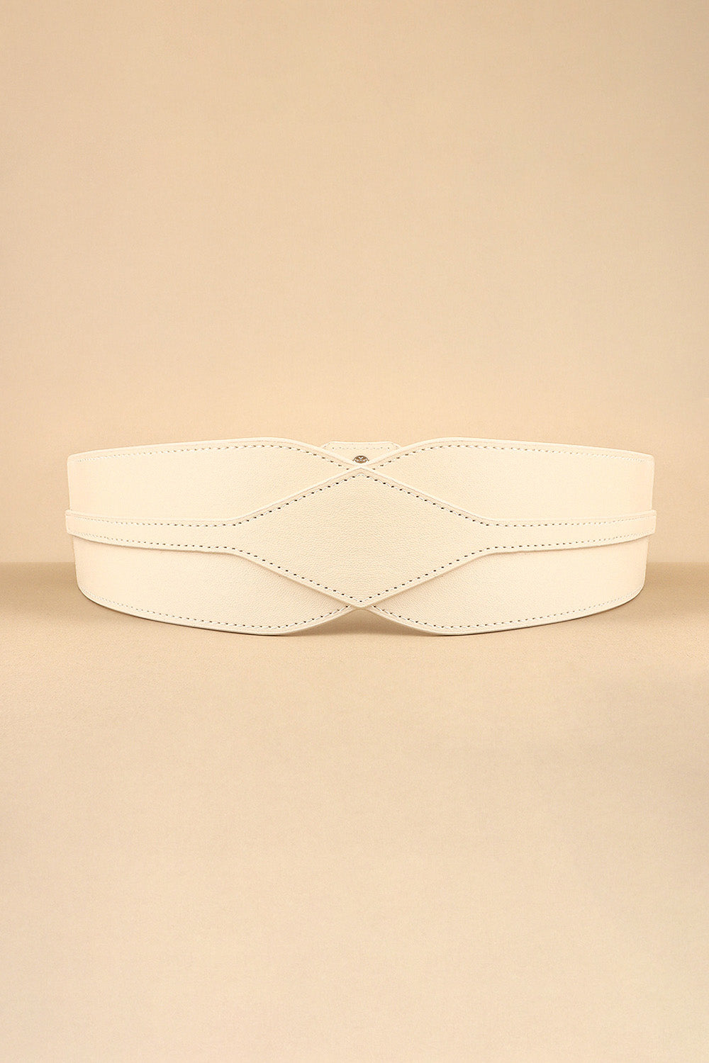 Buy ivory Elastic Wide PU Belt