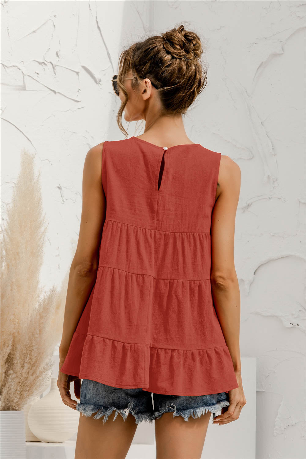 Round Neck Tiered Tank