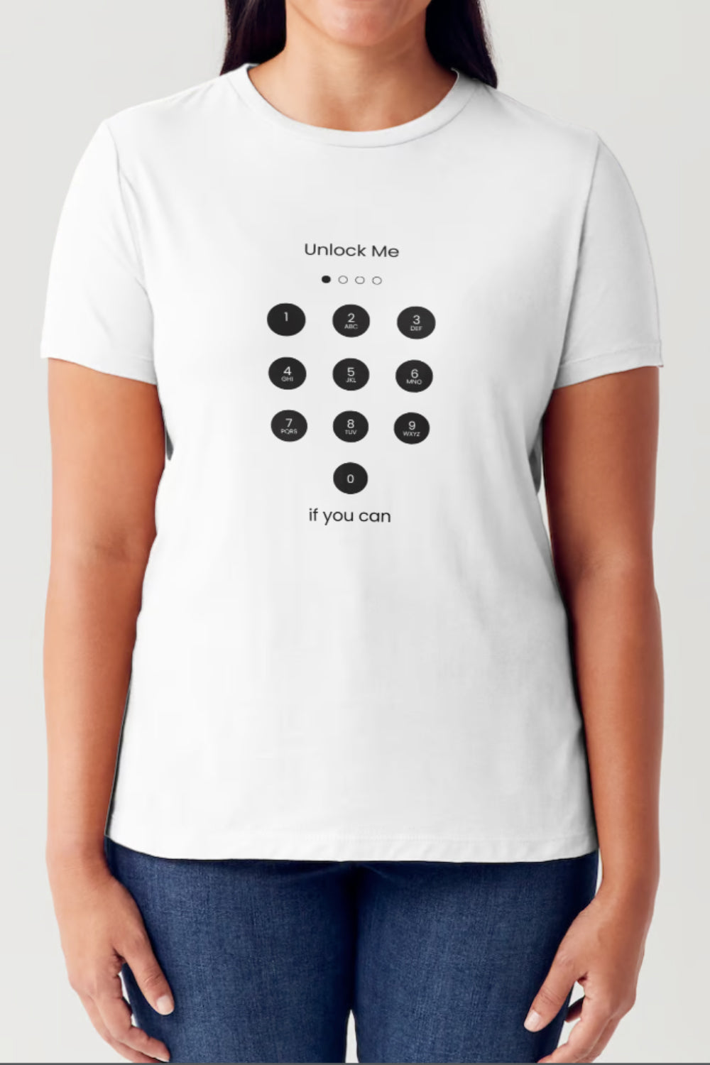 Buy white Simply Love Full Size Phone Unlock Page Graphic Short Sleeve Tubular T-Shirt