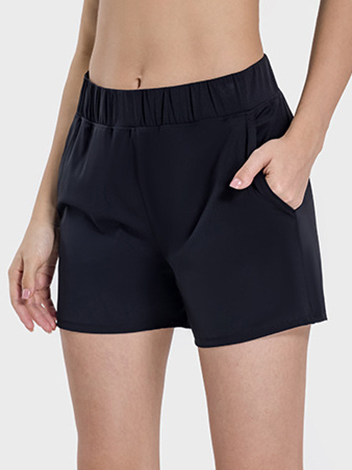 Buy black Millennia Elastic Waist Active Shorts