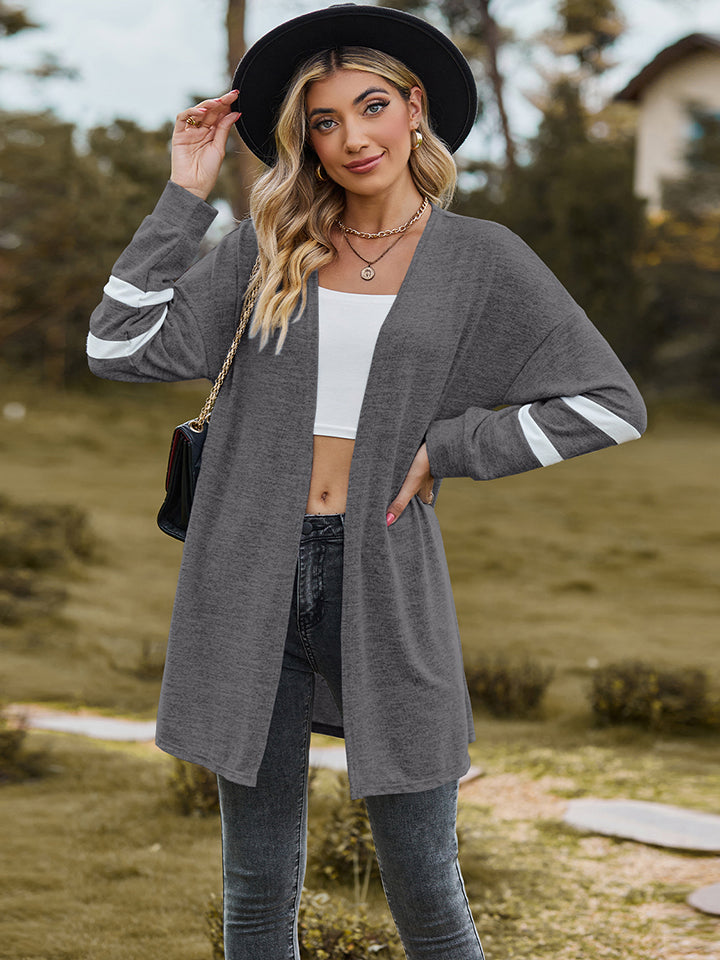 Buy heather-gray Long Sleeve Cardigan