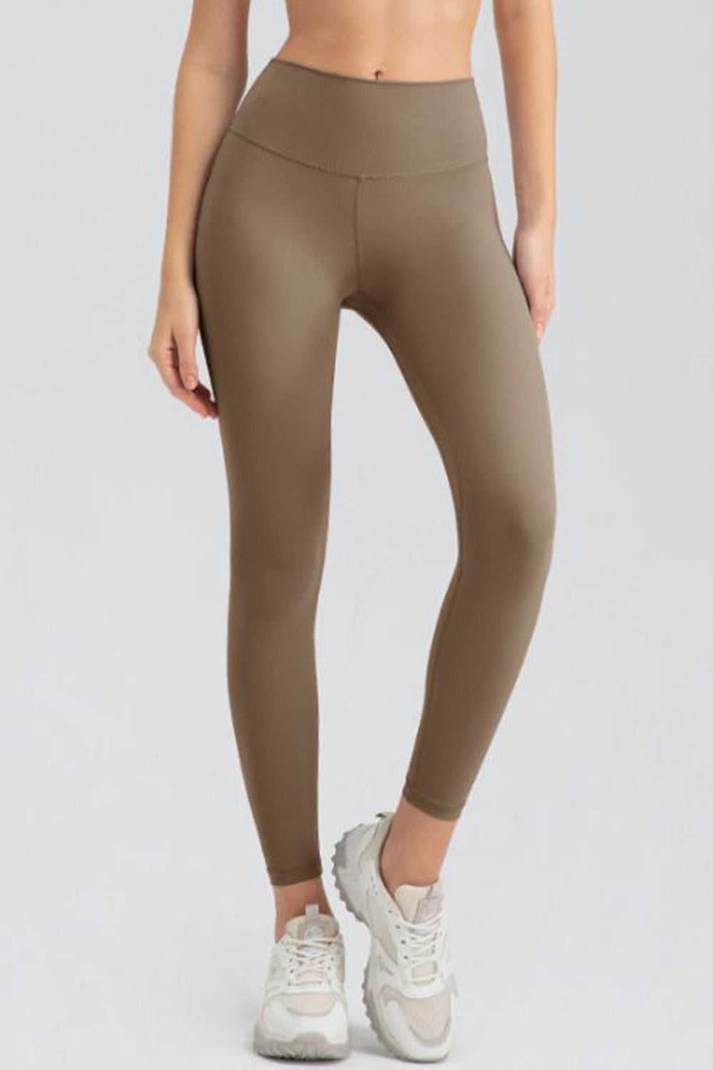 Buy khaki Wide Waistband Slim Fit Active Leggings