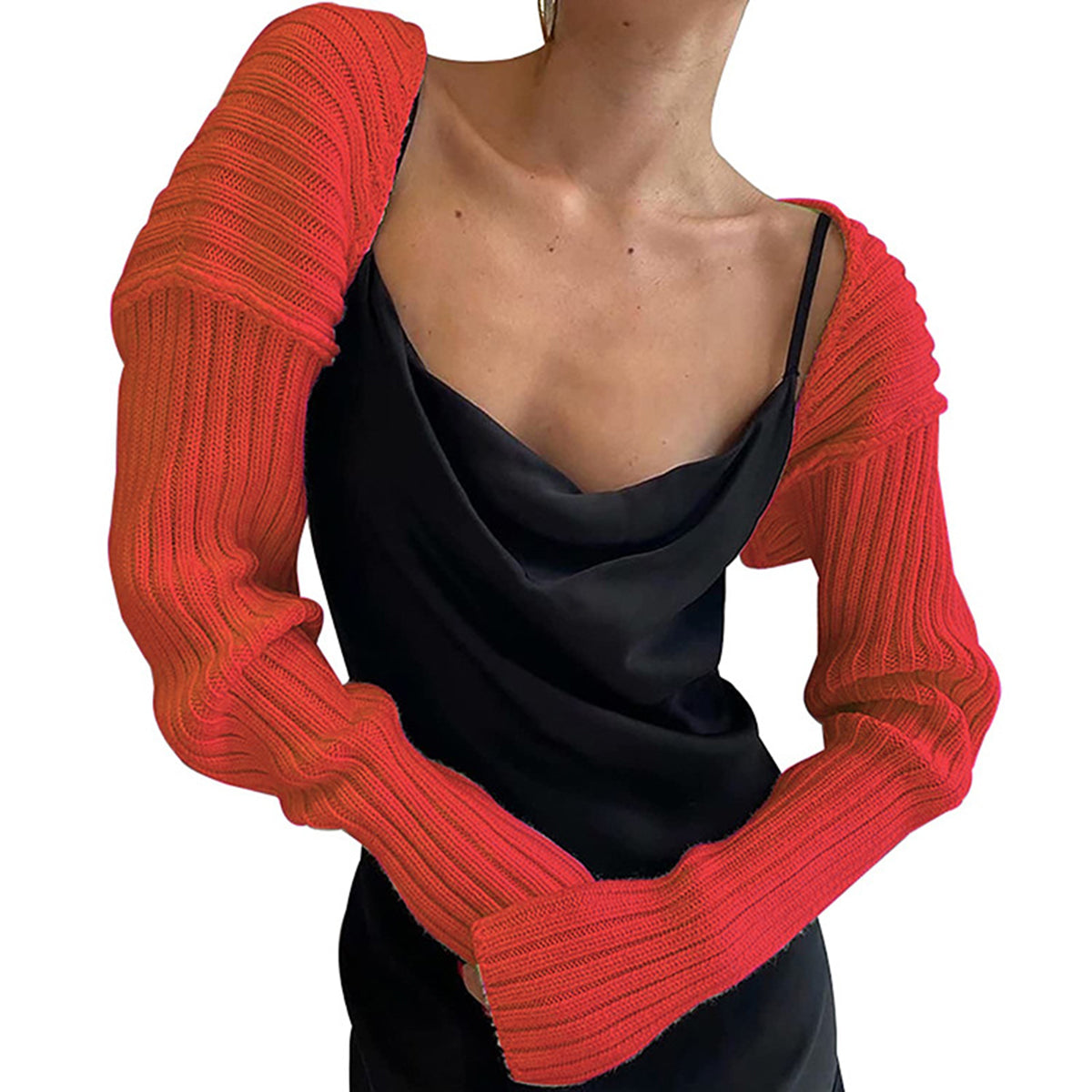 Buy red Long Sleeve Knit Bolero