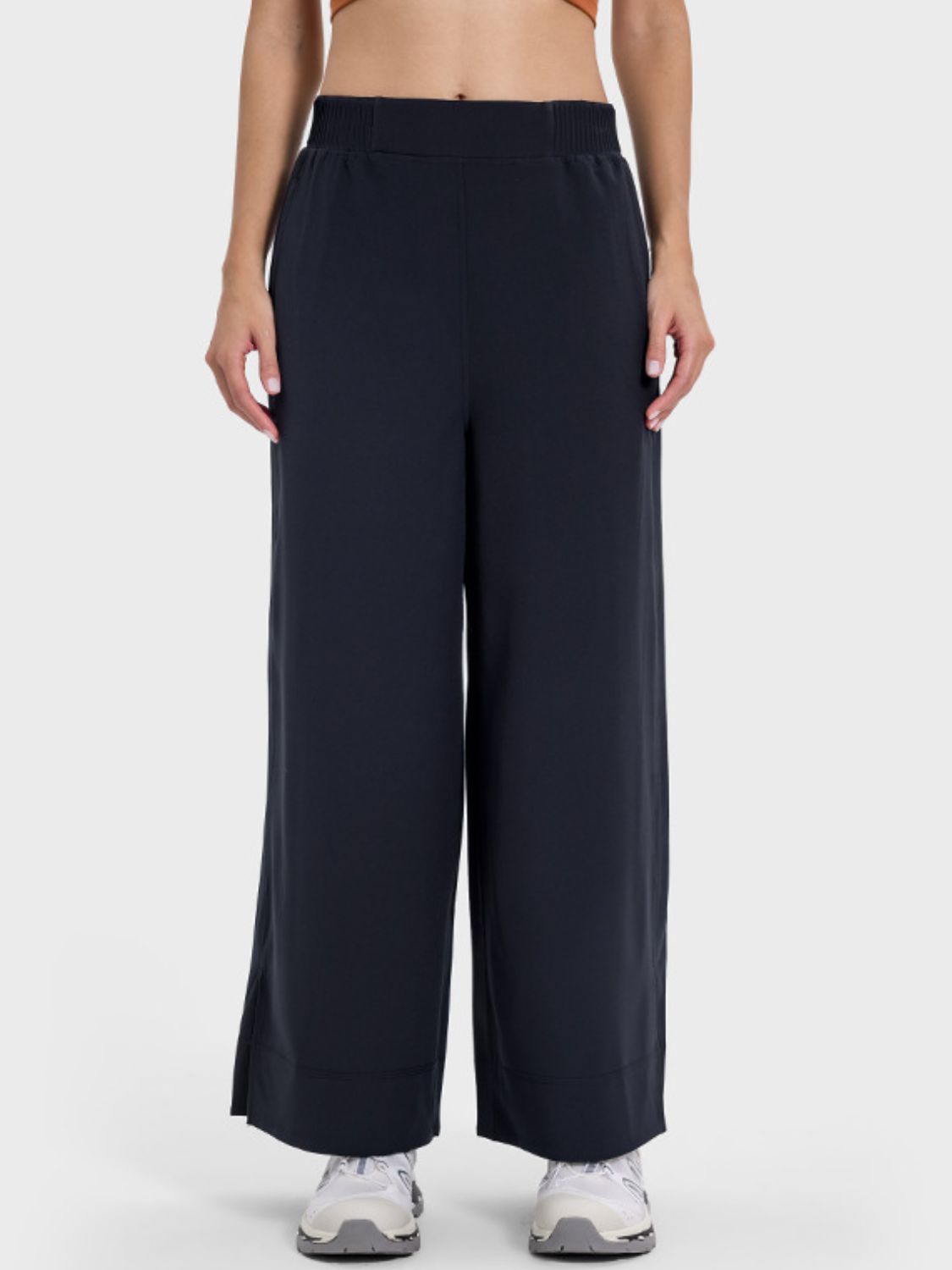 Buy black Millennia Slit Wide Leg Active Pants