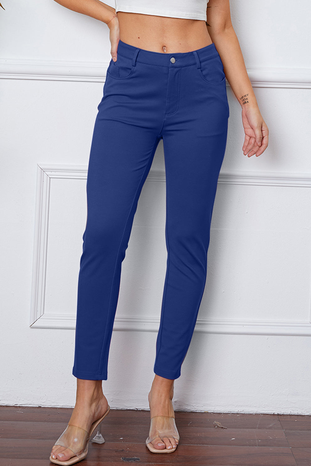 Buy royal-blue StretchyStitch Pants by Basic Bae