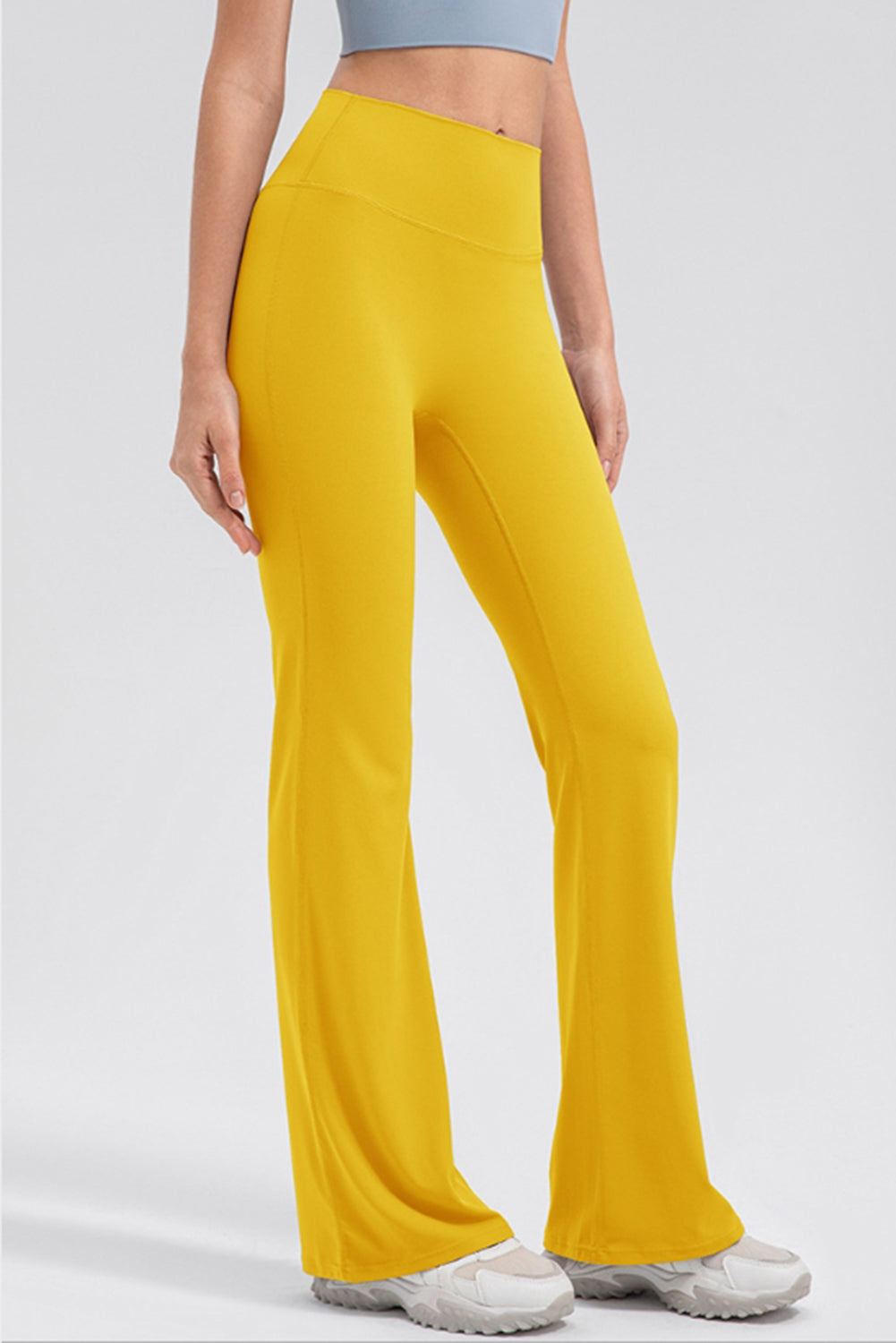 Buy yellow High Waist Straight Active Pants