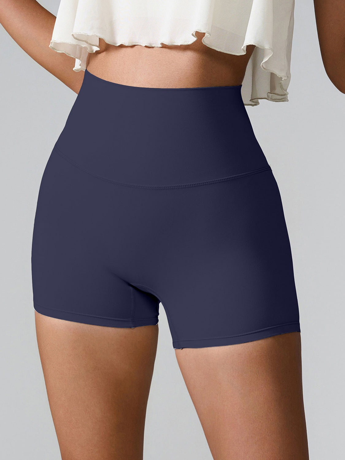 Buy navy High Waist Active Shorts