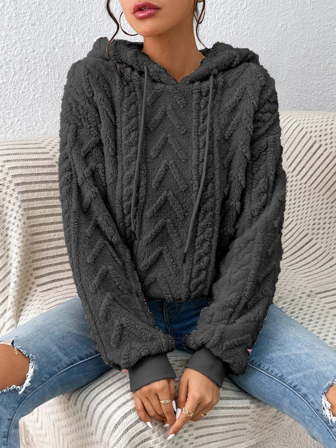 Drawstring Long Sleeve Hoodie