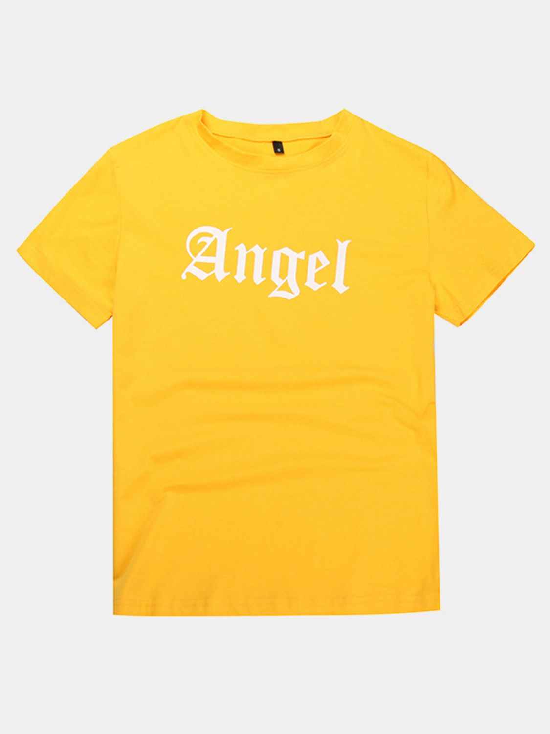 Buy yellow Perfee ANGEL Round Neck Short Sleeve T-Shirt