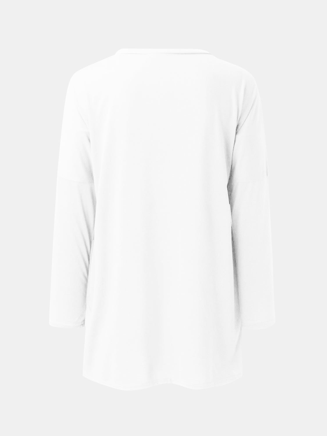 Buy white Full Size Round Neck Long Sleeve T-Shirt