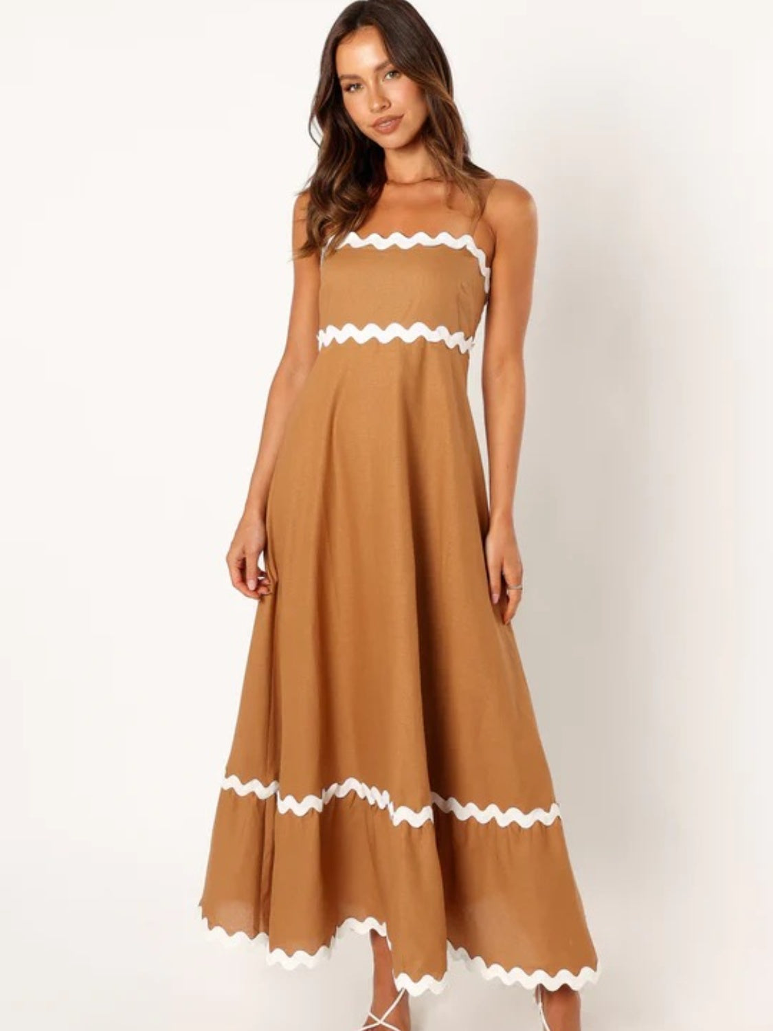 Buy mustard Spaghetti Strap Maxi Dress