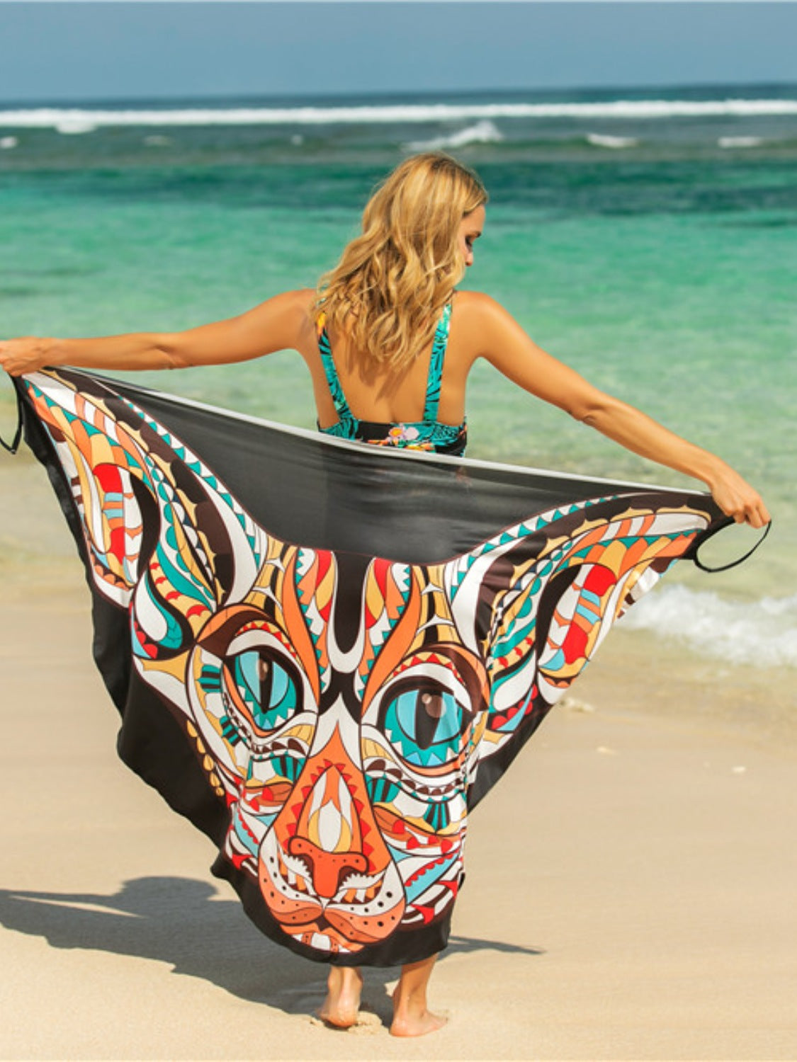 Buy orange Printed Spaghetti Strap Cover Up