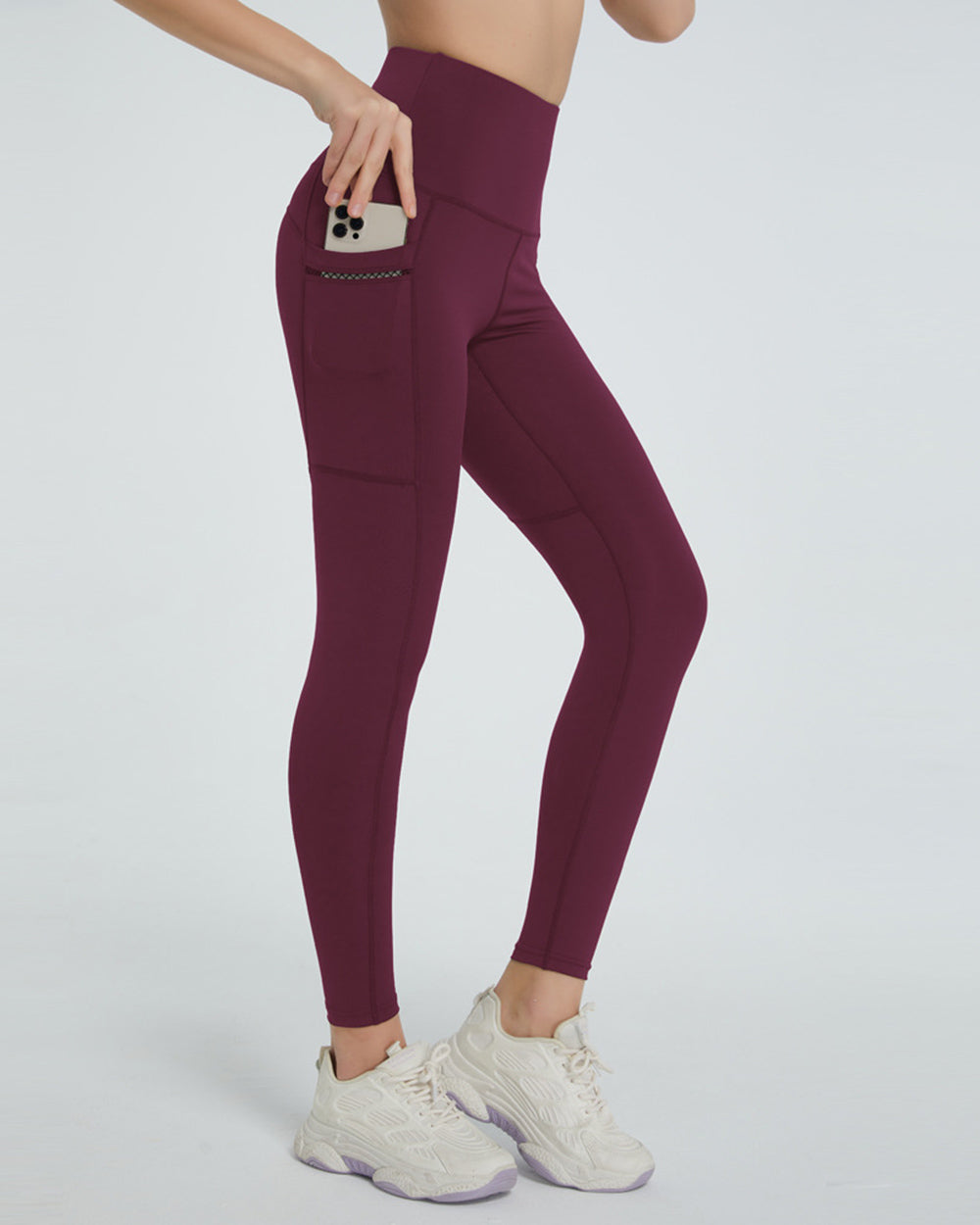 Buy burgundy High Waist Active Leggings